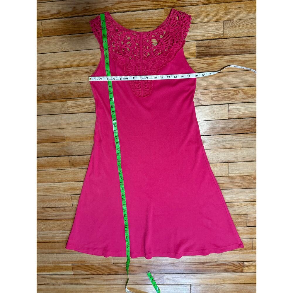 Barbara Lesser | Crochet Top Pink Cotton Sundress | Size Medium - Picture 12 of 12
